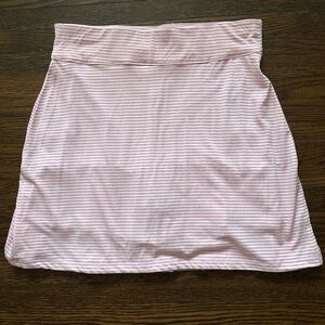 Emerald Pink and White Striped Mini Skirt/Skort